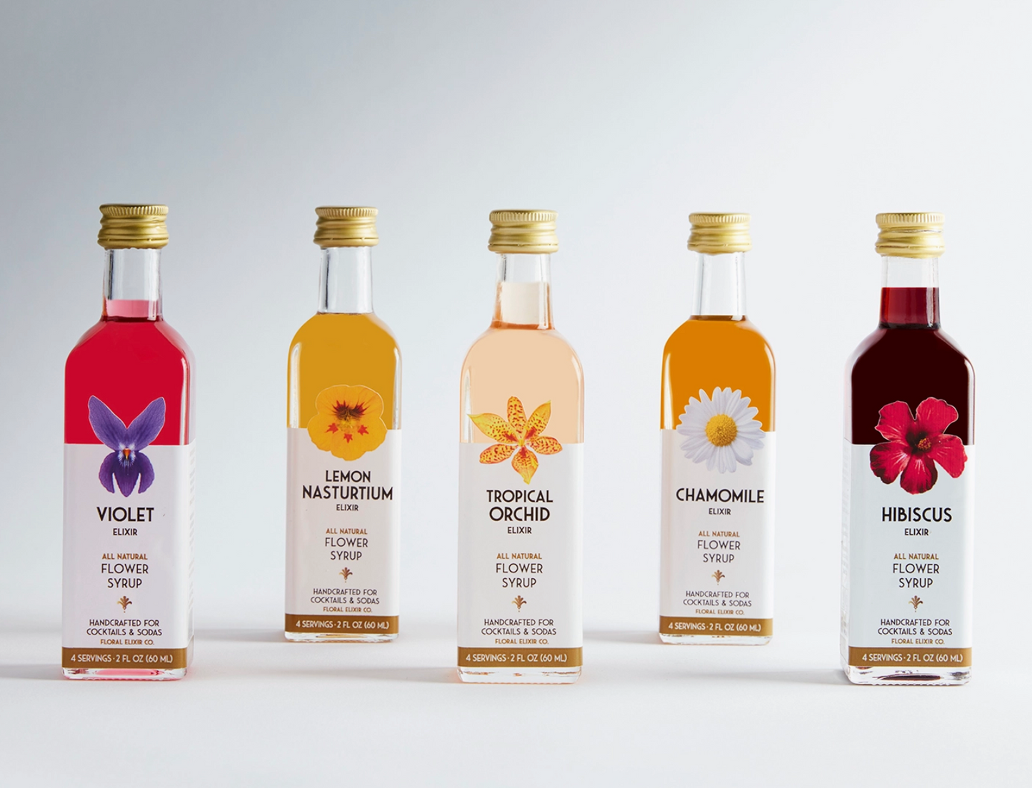 The Forager Cocktail Kit. 5-Pack Flower Syrups.