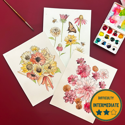 Florals Watercolor Painting Kit