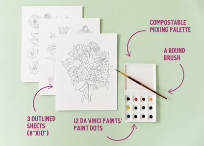 Florals Watercolor Painting Kit