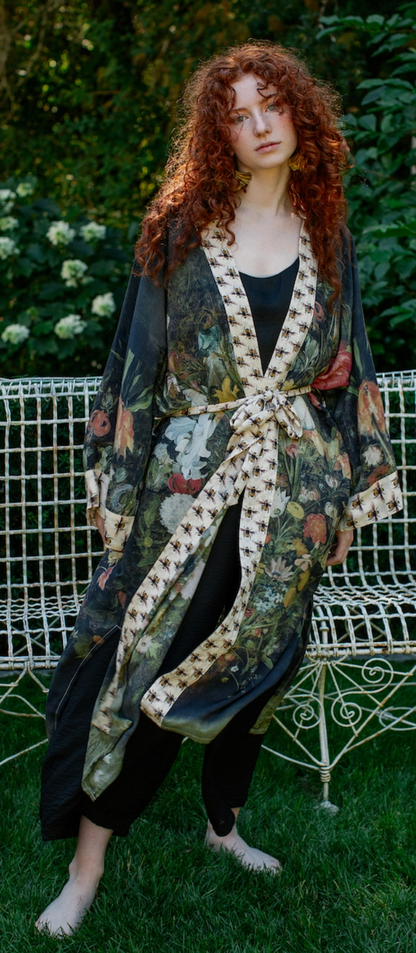 Flowers & Bees Long Kimono