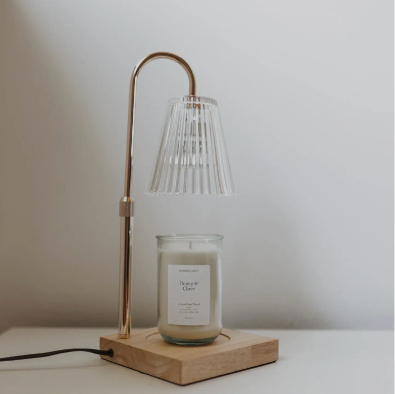 Fluted Glass Candle Warmer Lamp