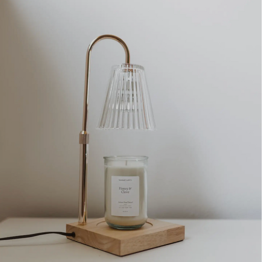 Fluted Glass Candle Warmer Lamp