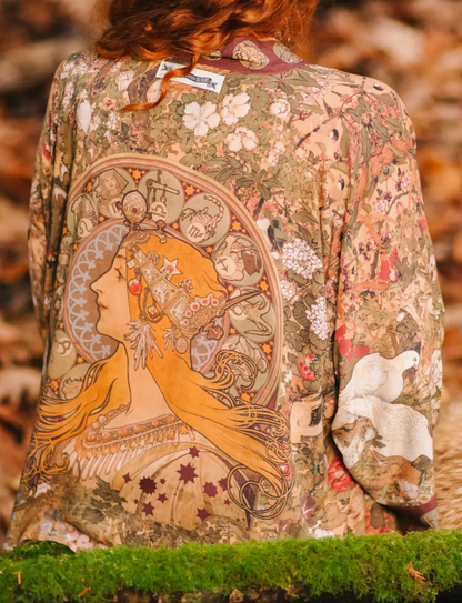 Lady Art Nouveau Cropped Kimono