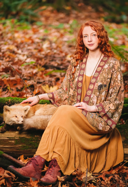 Lady Art Nouveau Cropped Kimono