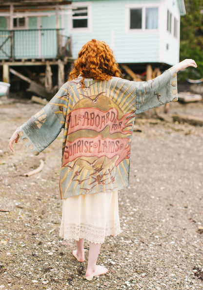 Sunrise & Seagulls Mid-Length Kimono