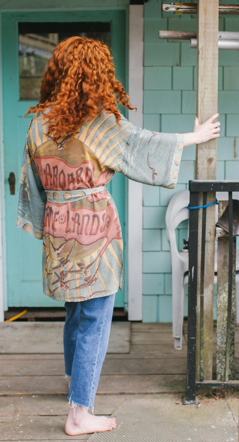 Sunrise & Seagulls Mid-Length Kimono