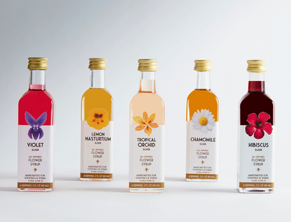 The Forager Cocktail Kit. 5-Pack Flower Syrups.